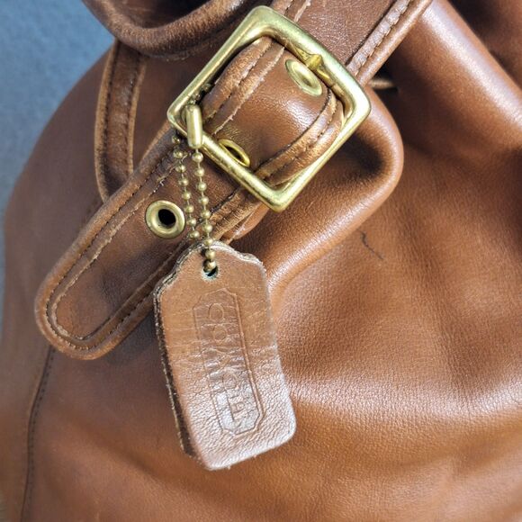 Coach Vintage 9165 Legacy Brown Leather Drawstring Bucket Bag Buckle Purse - Picture 6 of 16